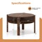 29.5 Inch Round Coffee Table with Storage Shelves for Small Living Spaces